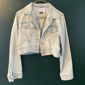 Current/Elliot Cropped Denim Trucker Jacket. Designer Size 1/Size Small